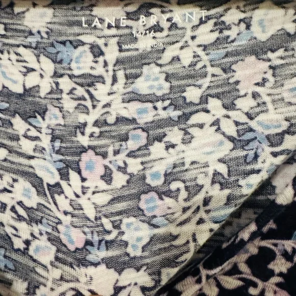 Lane Bryant Floral V-Neck Blouse - Black and White - Picture 5 of 8